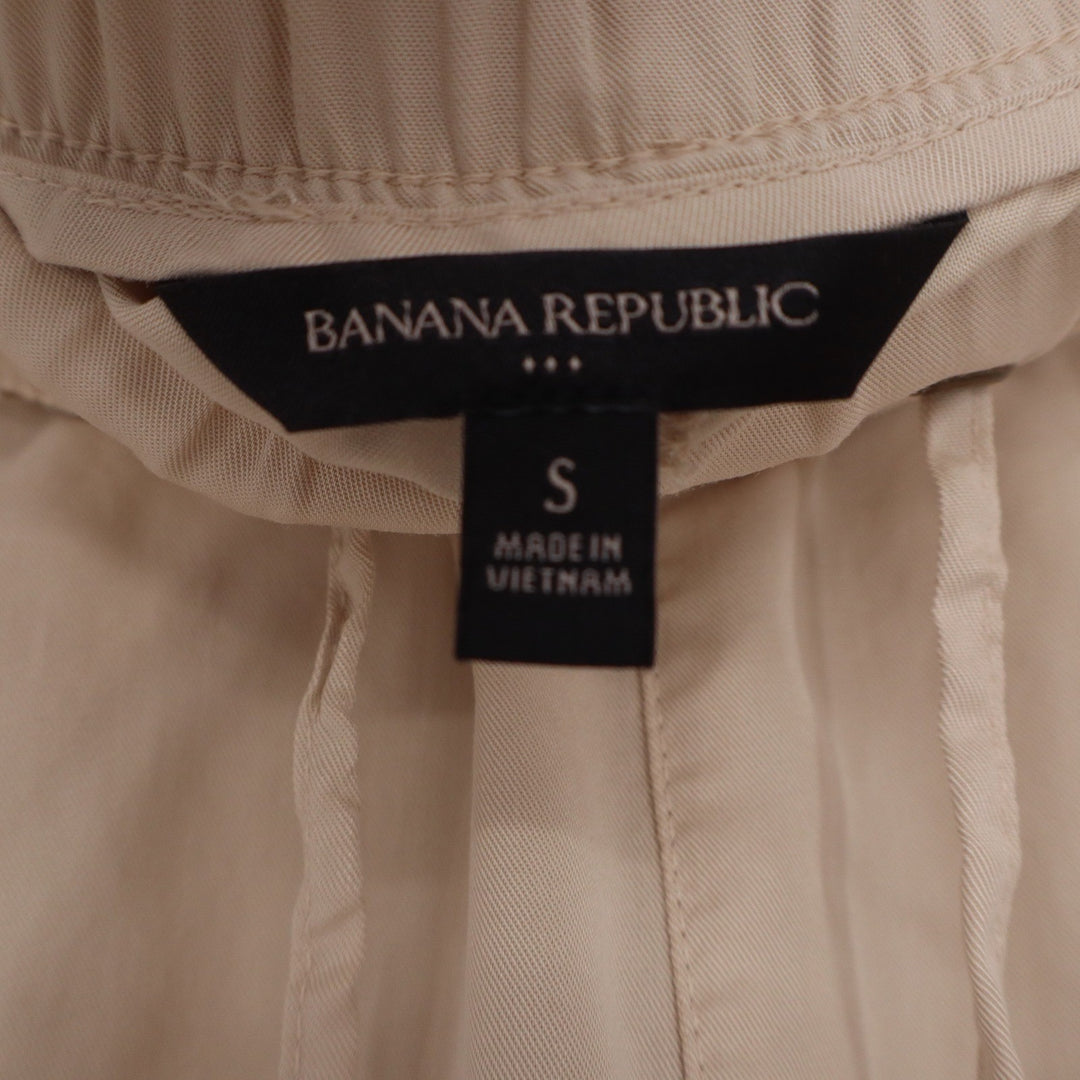 Banana Republic Womens Small Tencel Cargo Joggers Sand Beige Utility Pants