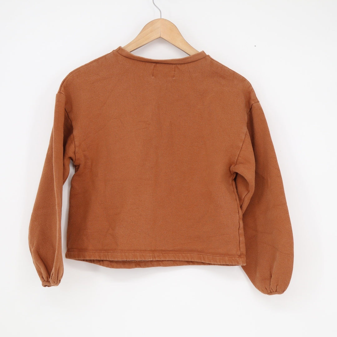 Zara Girls Brown New Dance All Day Graphic Sweatshirt Size 13/14 Rust Gold