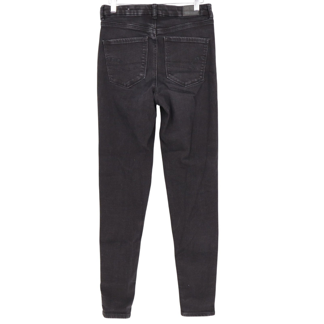 American Eagle Outfitters Skinny Jeans Womens 6 Long Black Denim Distressed