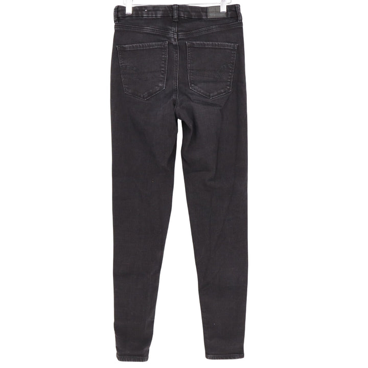 American Eagle Outfitters Skinny Jeans Womens 6 Long Black Denim Distressed