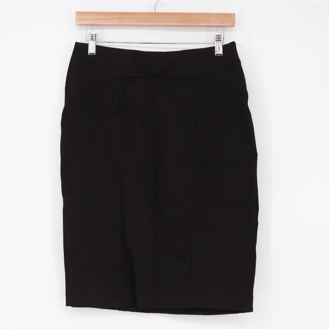 Ellen Tracy Skirt Womens S Pencil Black Stretch Pull-on Professional Excellent