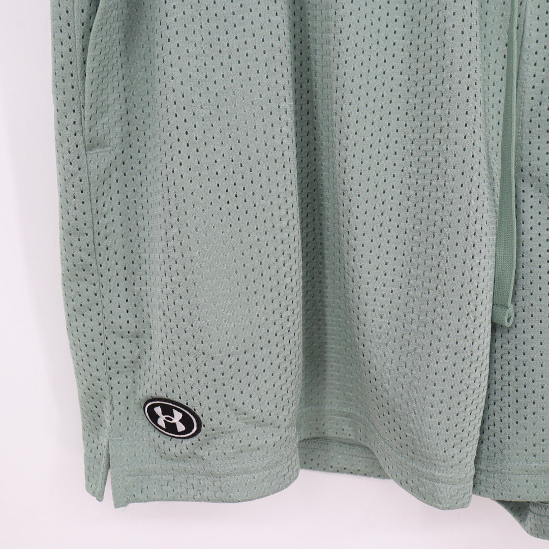 Under Armour Mens 2XL Mesh Athletic Shorts Sage Green Lined Gym Workout