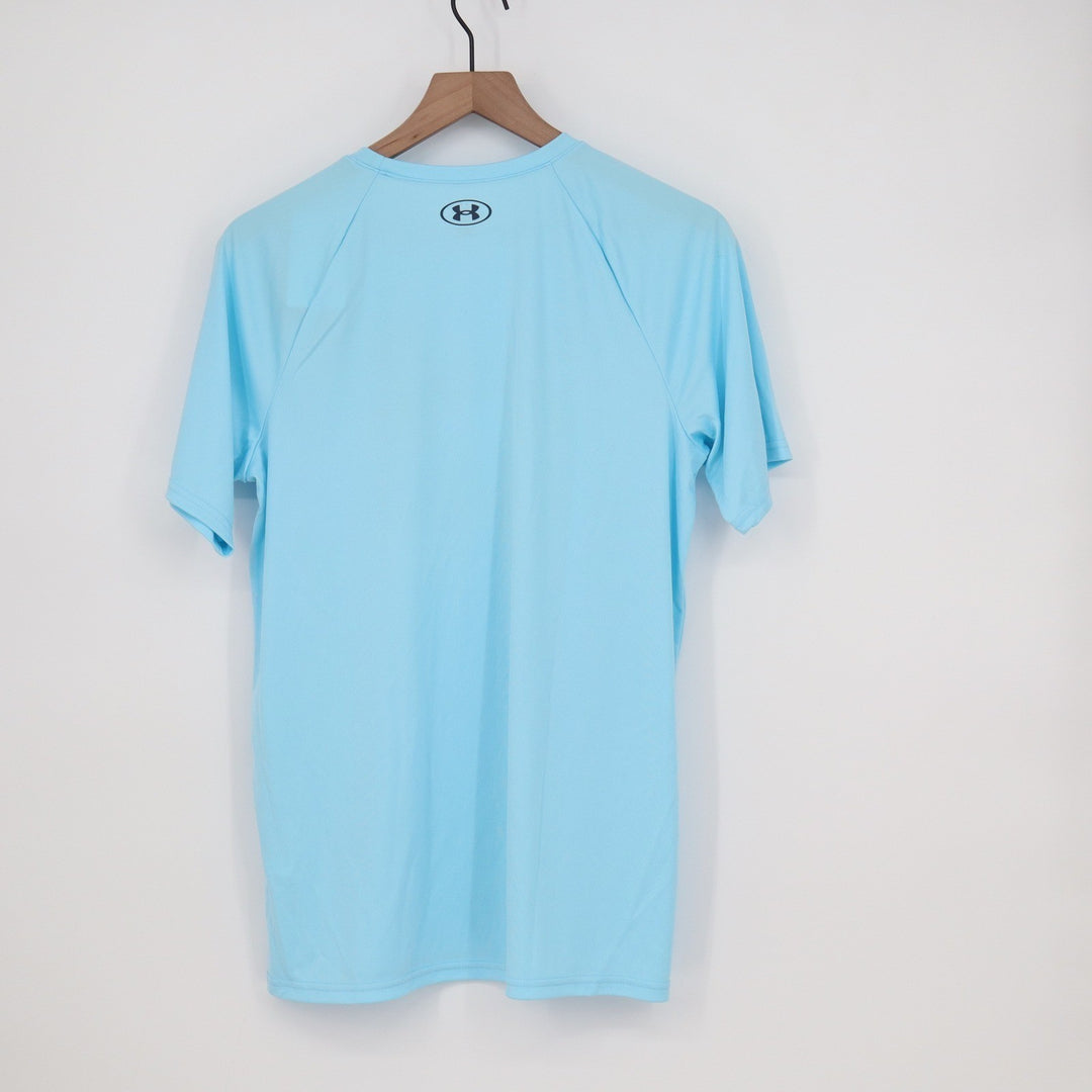 Under Armour Boys XL B Tech Hybrid Print SS Light Blue Performance T-Shirt