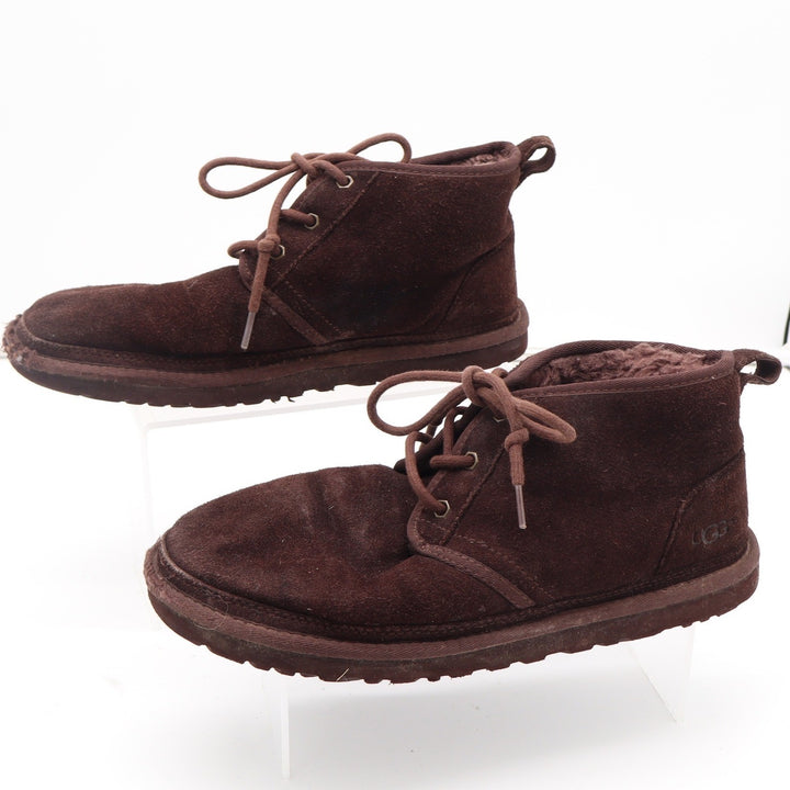 UGG Neumel Mens 10 Chocolate Brown Suede Shearling Lace Up Chukka Boots