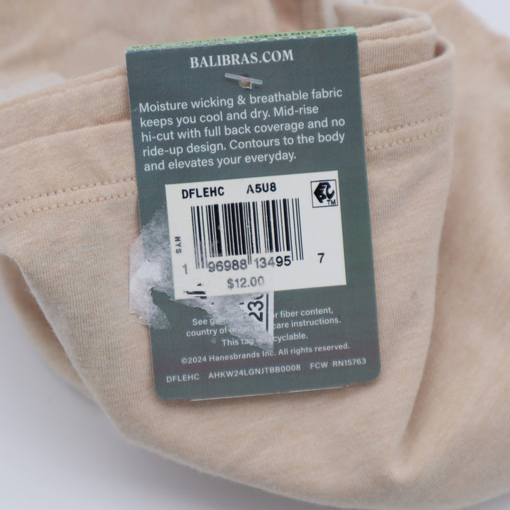 Bali Breathable Cotton Hi-Cut Panty Nude Beige DFLEHC XL/8 New