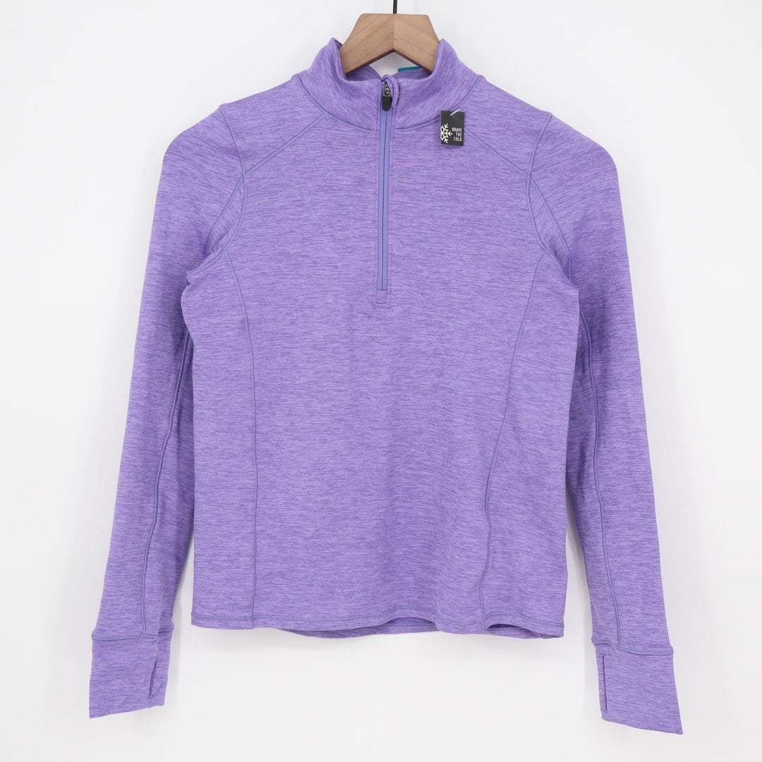 DSG Girls Large 14 Frozen Purple Spacedye Cold Weather Compression 1/4 Zip Top