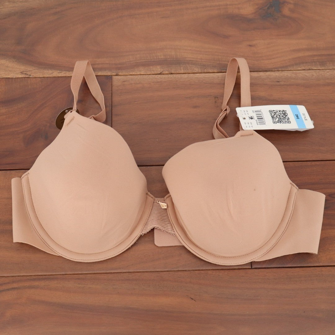 Wacoal Go Anywhere T-Shirt Bra Womens 34C Nude Stretch Padded Adjustable Strap