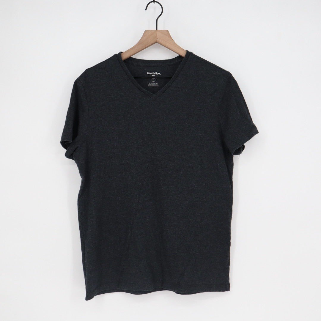 Goodfellow & Co Lyndale Tee V Neck Short Sleeve Charcoal Heather Size M