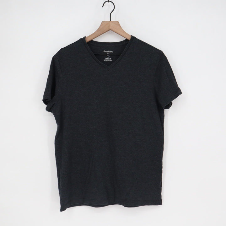 Goodfellow & Co Lyndale Tee V Neck Short Sleeve Charcoal Heather Size M