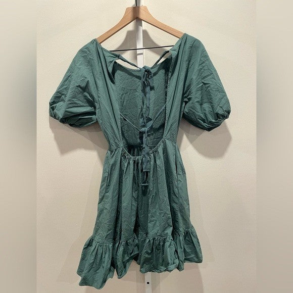 Peter Som X RTR Green Puff Sleeve Dress Size 4