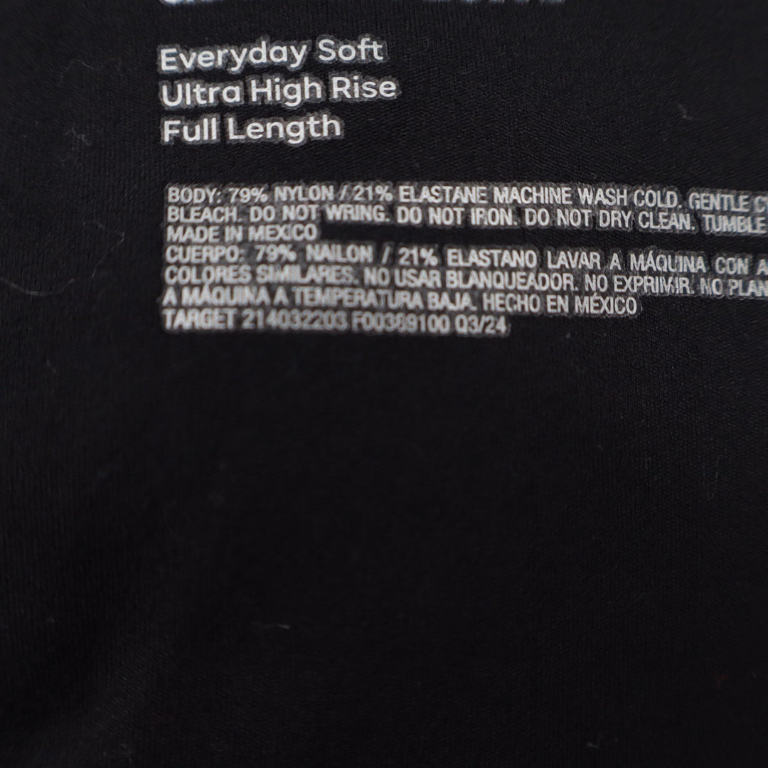 All In Motion Everyday Soft Leggings Womens XL Black Stretch Ultra High Rise