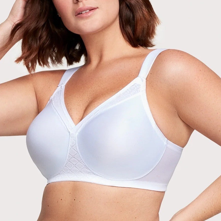 Glamorise Coolest Smoothing T-Shirt Bra Women 34D White Stretch Padded Underwire