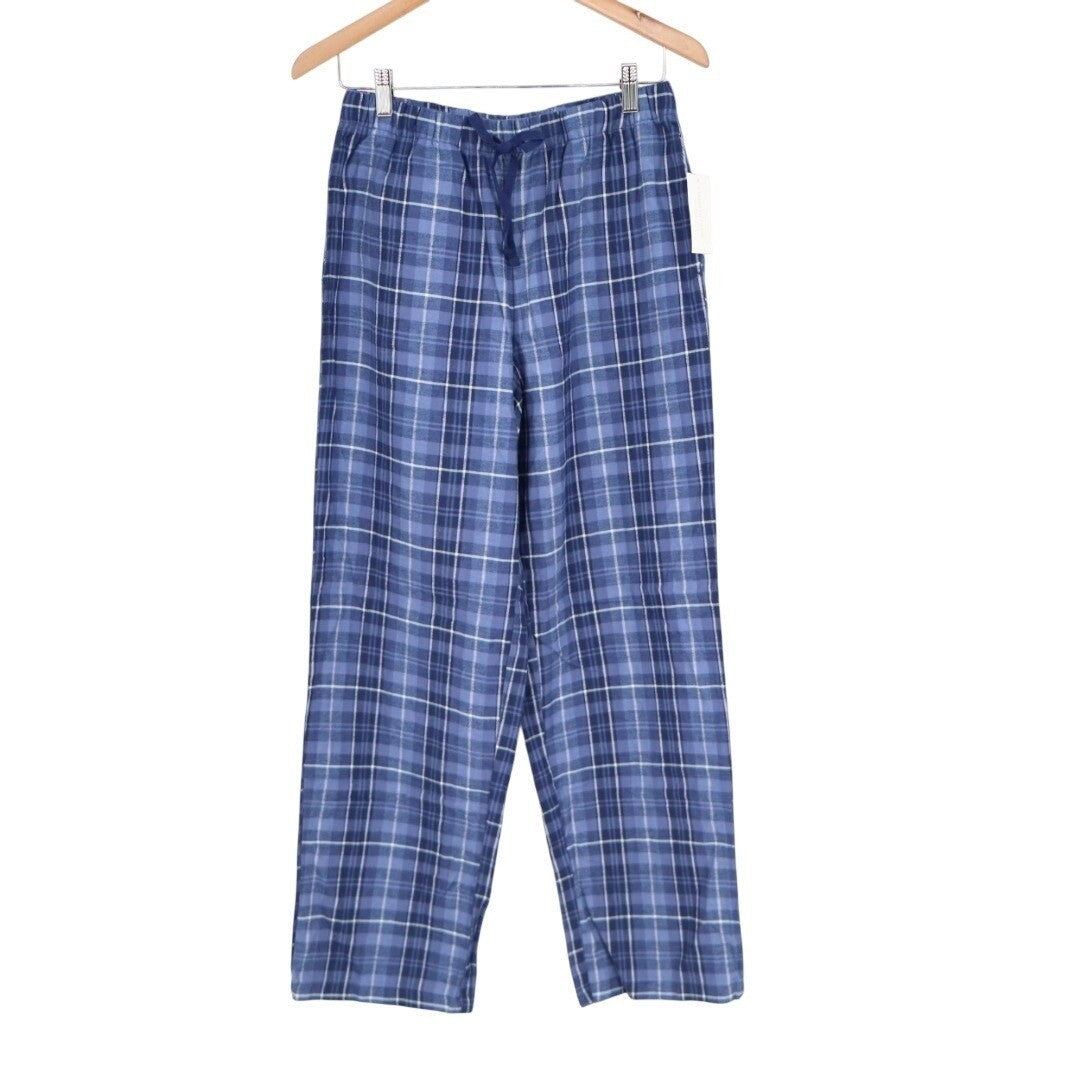 Charter Club Intimates Pajama Pants Womens Small Blue Plaid Drawstring Waist