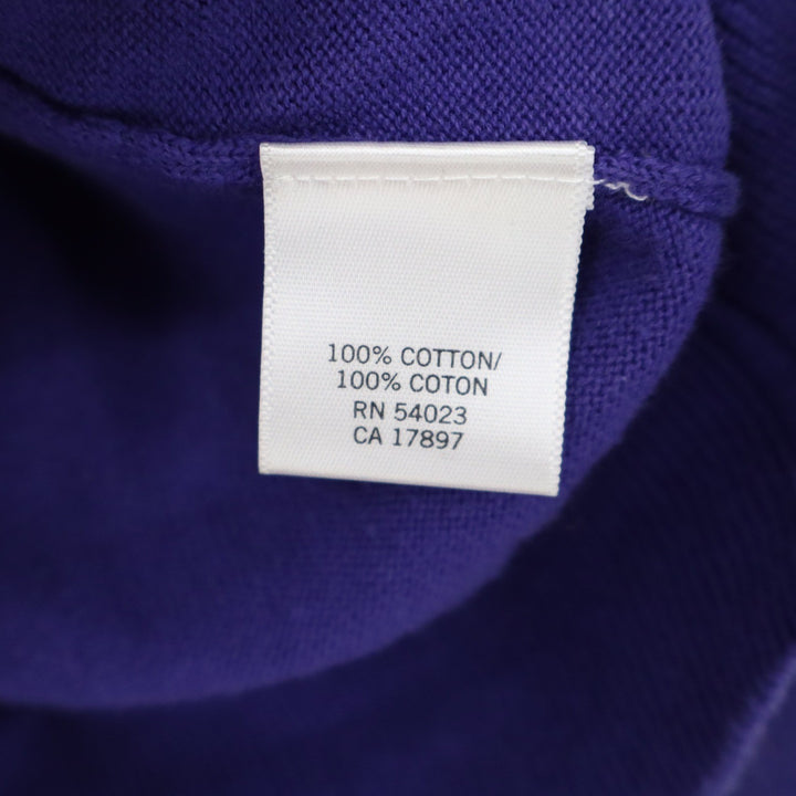 Banana Republic Womens XS Purple Cotton Button Front Crewneck Cardigan Sweater