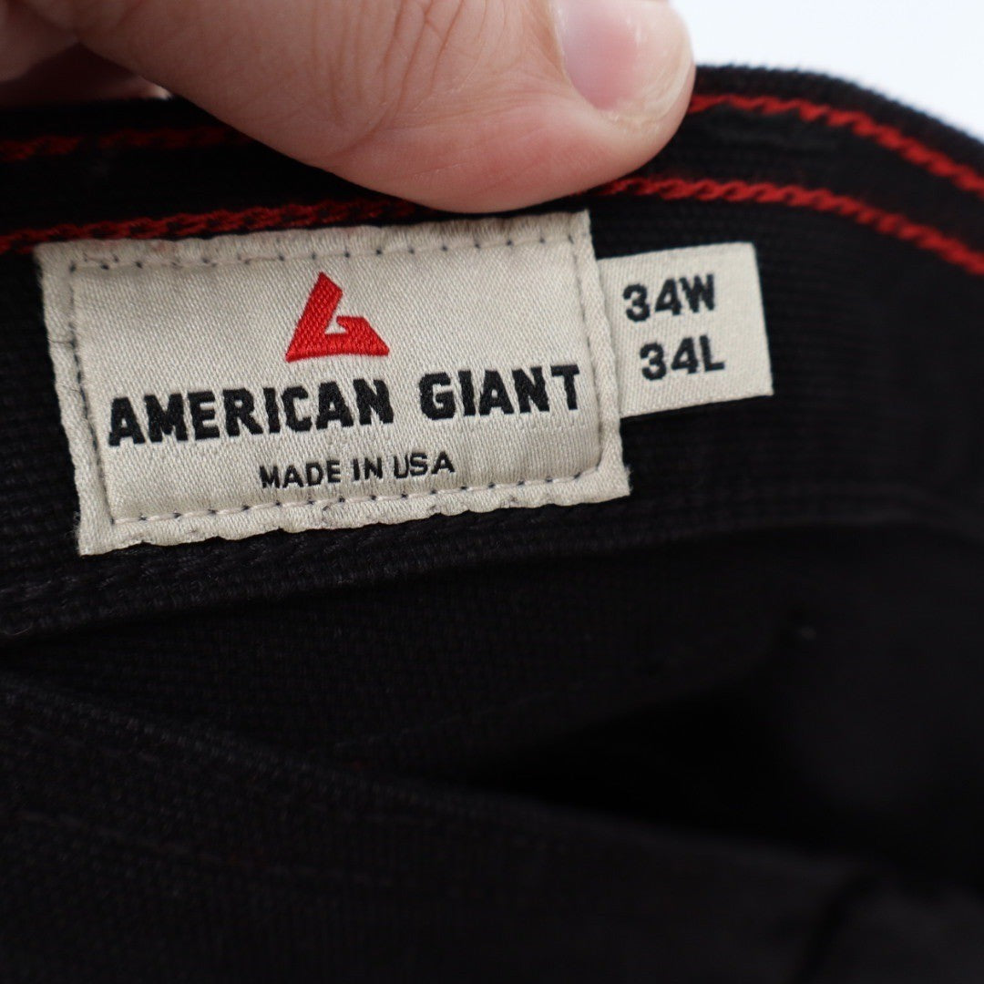 American Giant Men's Roughneck Pant Straight Made In USA 34X34 Made In USA