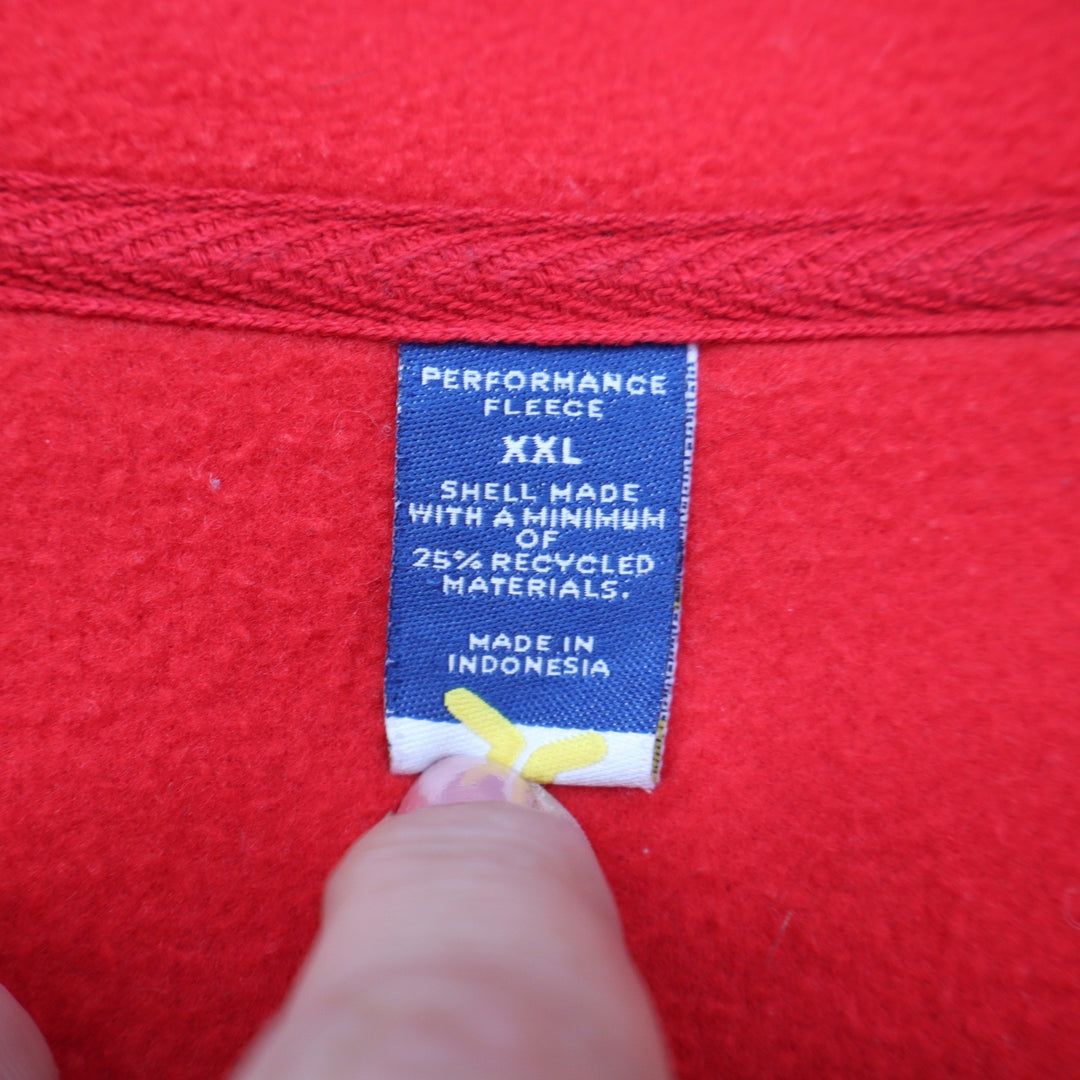 Old Navy 94 California Mens XXL Red Grey Colorblock Fleece Quarter Zip