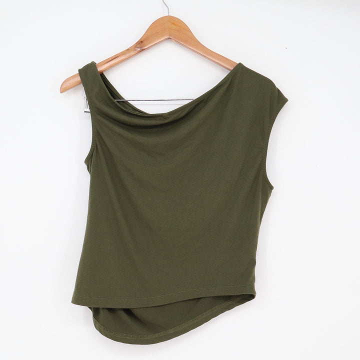 Unbranded 2 Piece Set Womens XL Draped Cowl Neck Maxi Skirt Olive Green
