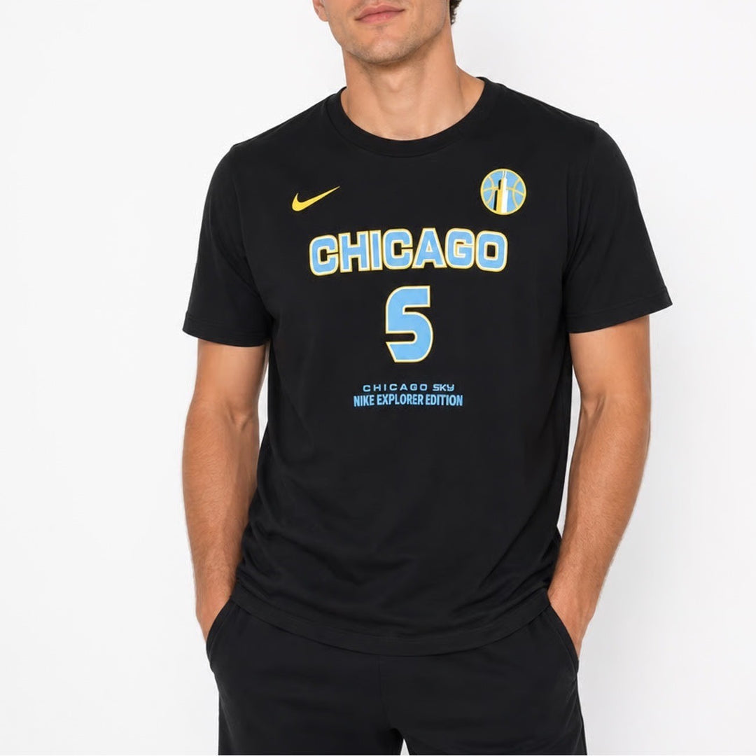 Nike Chicago Sky Angel Reese 5 Explorer Edition Black T-Shirt Youth XL 18/20 NWT