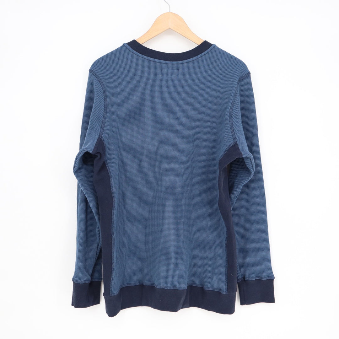 American Giant Colorblock Summit T-Shirt Mens Medium Blue Waffle Knit Crew Neck