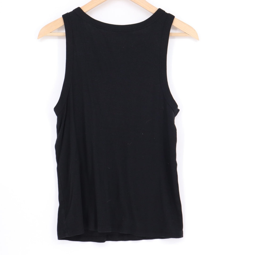 A New Day Tank Top Women 2XL Black Cotton Stretch Ribbed Knit Scoop Neck Workout