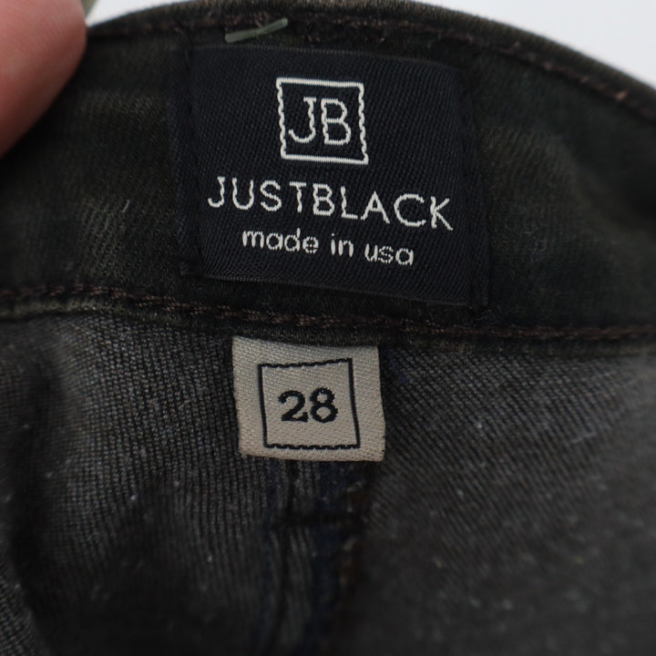 Just Black Jeans Womens 28 Flare Dark Olive Green High Rise Patch Pocket