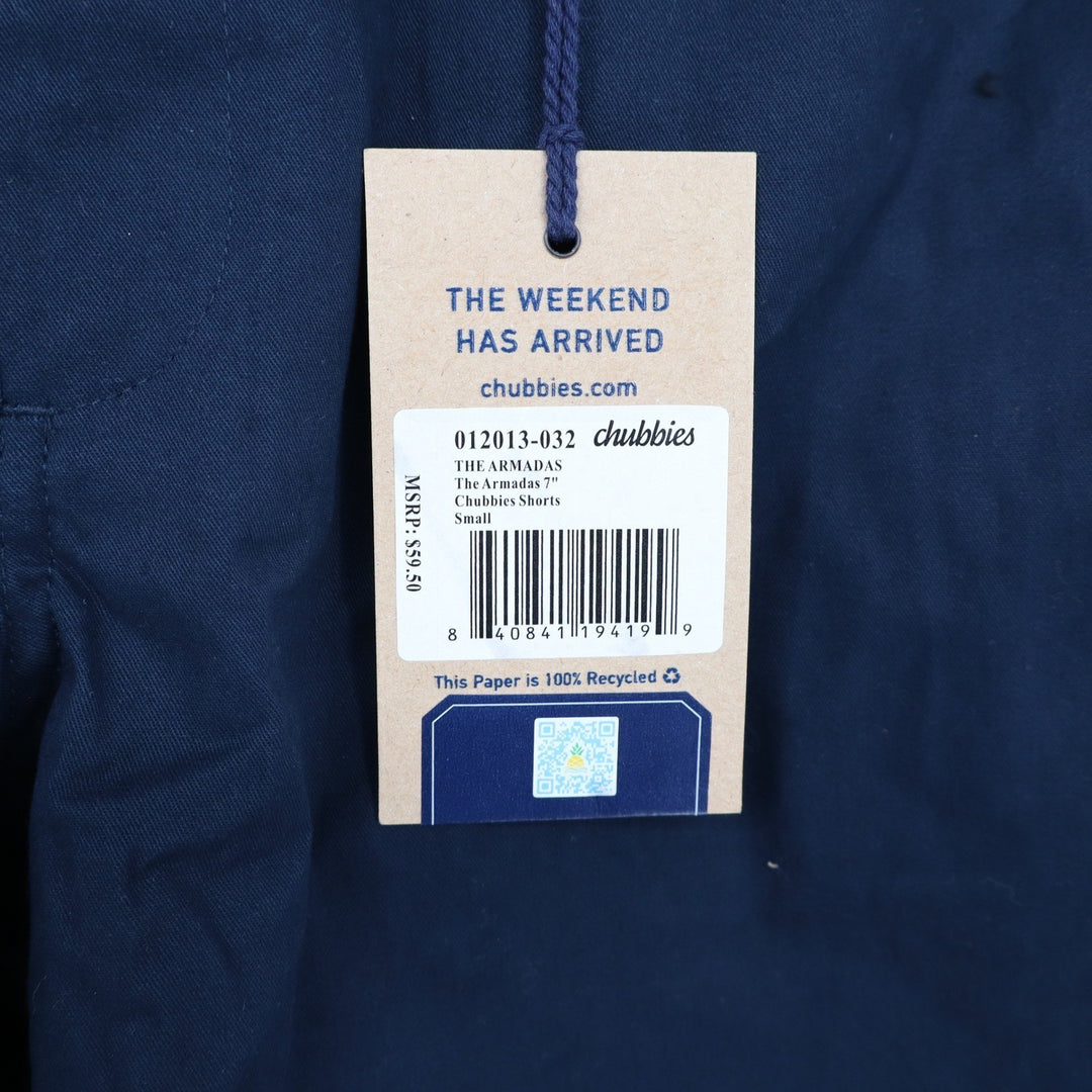 Chubbies The Armadas 7" Mens Navy Blue Chino Shorts Small