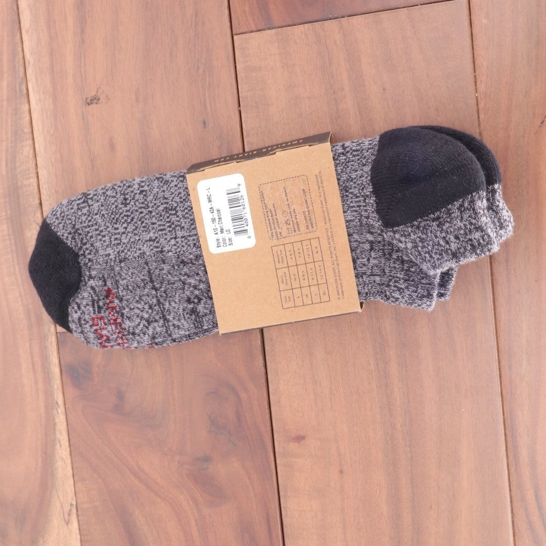 American Giant Ankle Socks Womens Large Marl Charcoal Knitted Cotton Stretch
