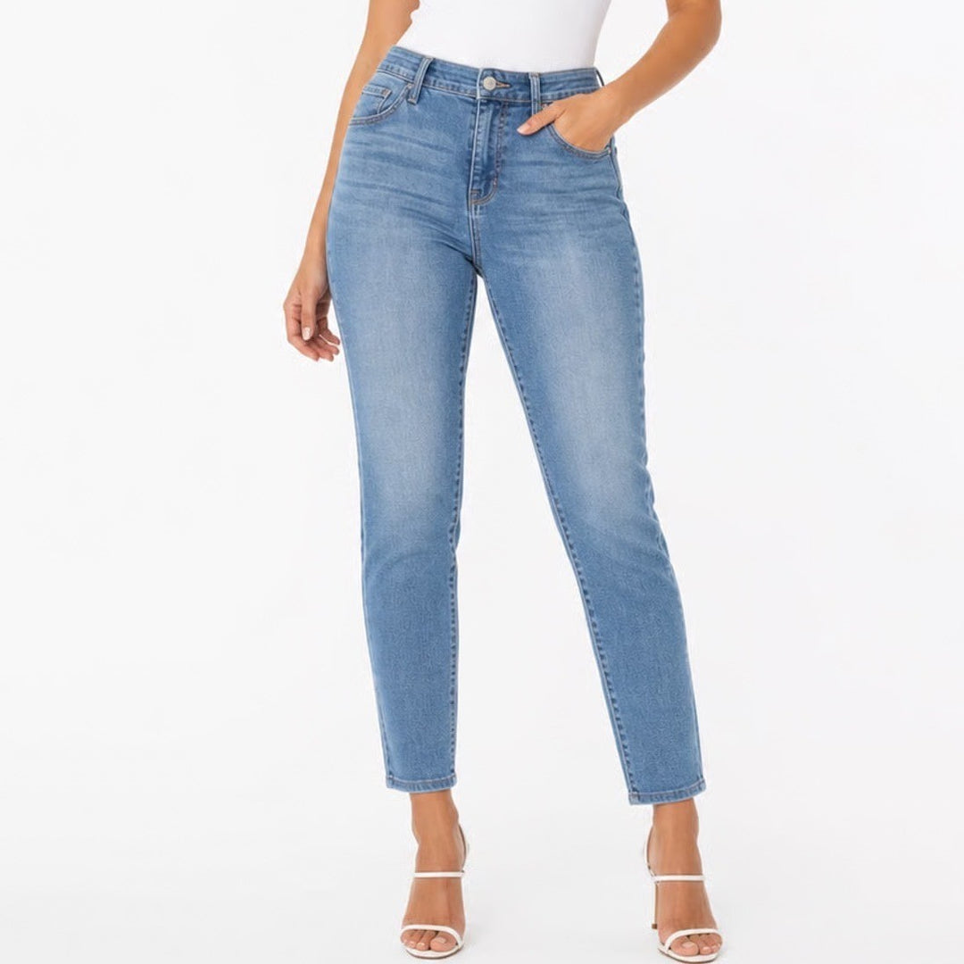 Curve Appeal Womens Size 8/29 High Rise Skinny Jeans Medium Wash Blue Stretch