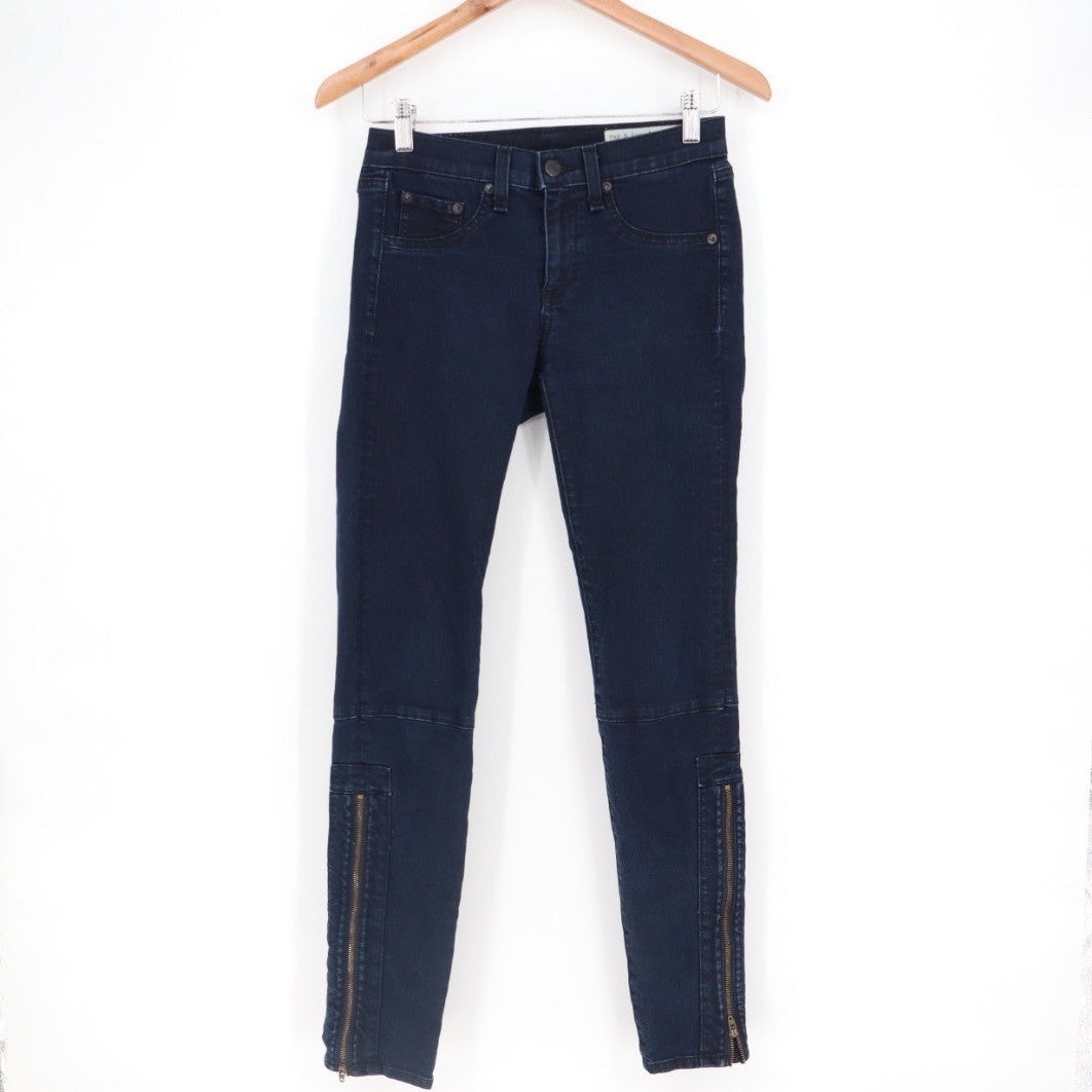 Rag Bone Jean Womens Size 26 Dark Indigo Skinny Zipper Ankle Jeans W15351382