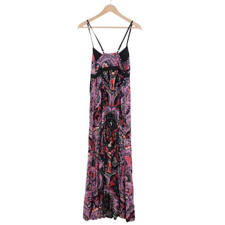 CPS Chaps Womens Purple Paisley Cotton Maxi Dress Empire Waist Sleeveless Small