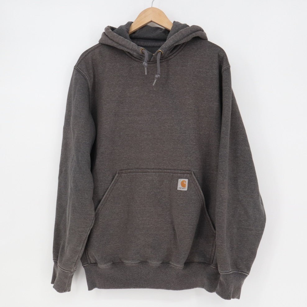 Carhartt Hoodie Mens Medium Charcoal Gray Cotton Fleece Lined Kangaroo Pocket