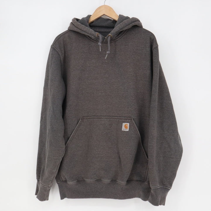Carhartt Hoodie Mens Medium Charcoal Gray Cotton Fleece Lined Kangaroo Pocket