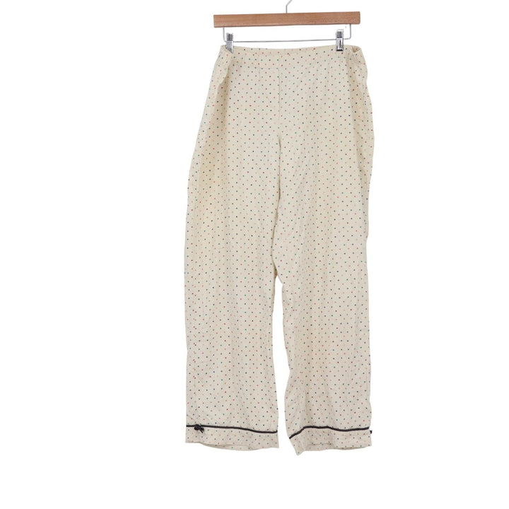 Gilligan & O'Malley Womens Medium Cotton Pajama Set Cream Starburst Print PJ 2pc