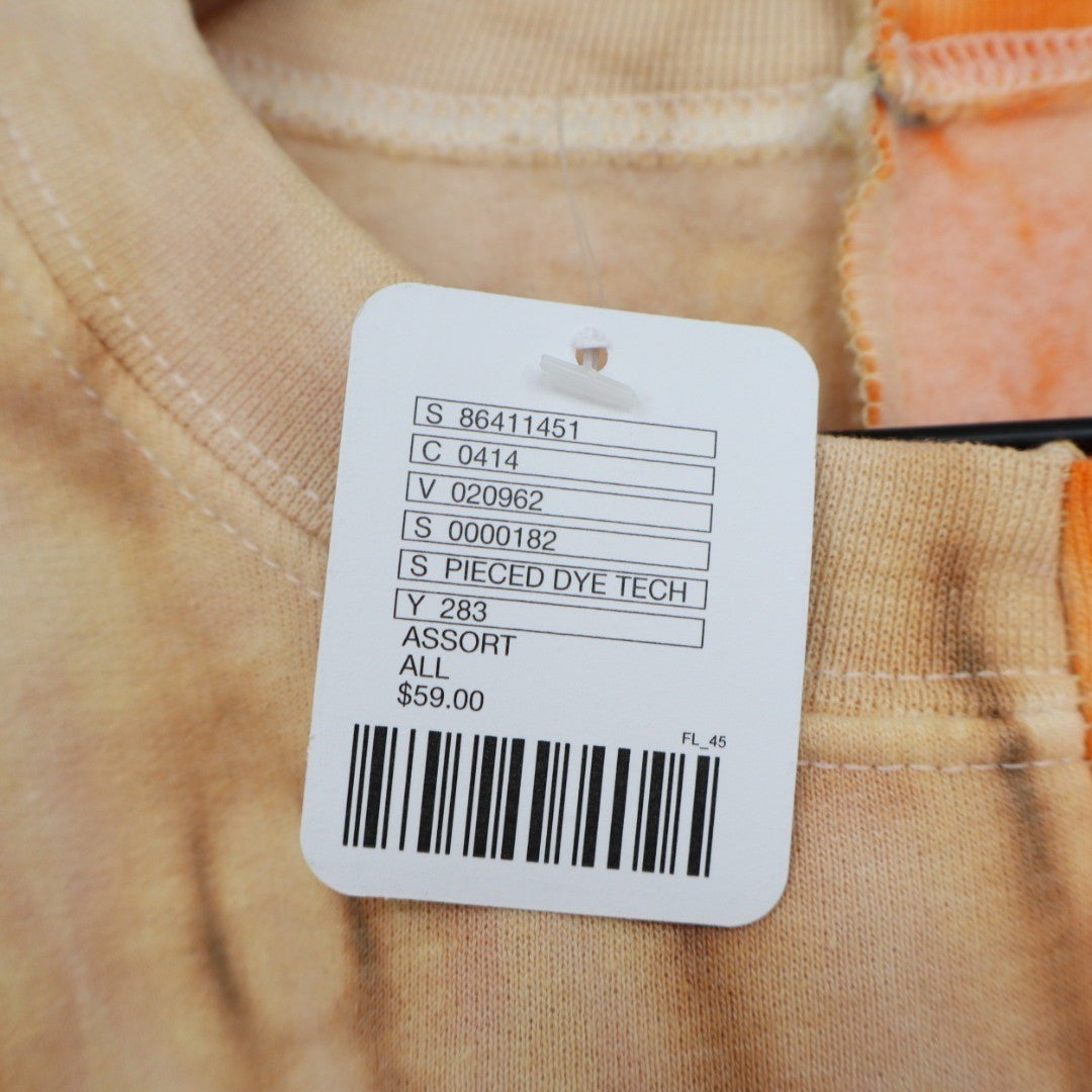 Urban Outfitters Pieced Dye Tech Sweatshirt Assorted Tie Dye Orange Black M