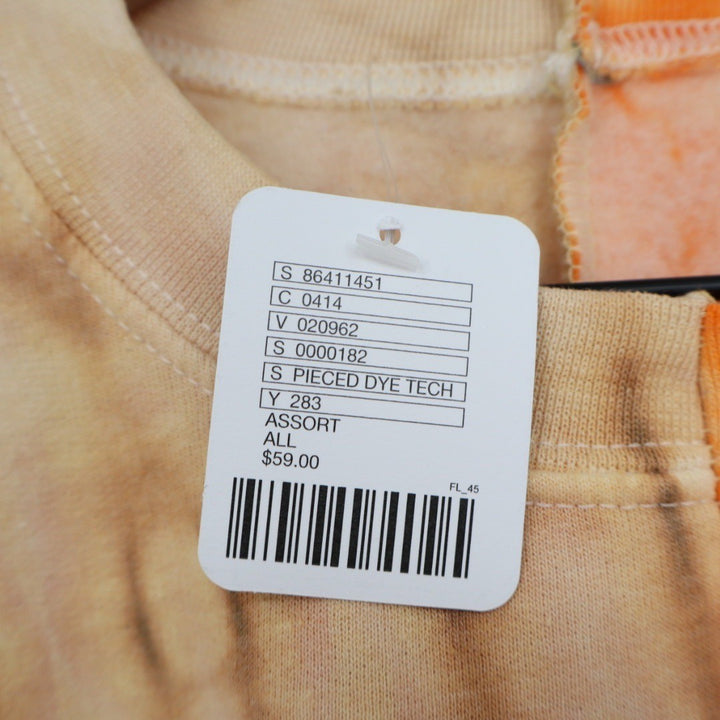Urban Outfitters Pieced Dye Tech Sweatshirt Assorted Tie Dye Orange Black M