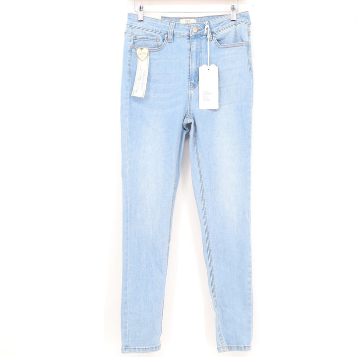 Skinny Fries Womens High Rise Sculpted Skinny Jeans Light Blue Size 13 NWT