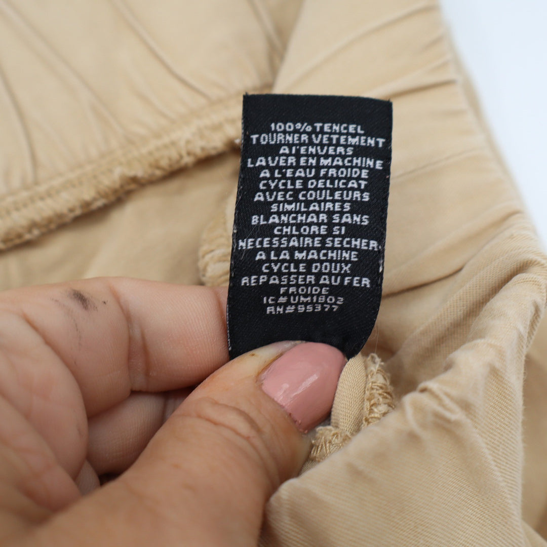 Sanctuary Tan Tencel Joggers Elastic Waist Zip Pocket Khaki Pants Large