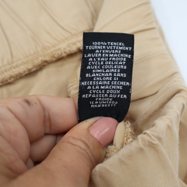 Sanctuary Tan Tencel Joggers Elastic Waist Zip Pocket Khaki Pants Large
