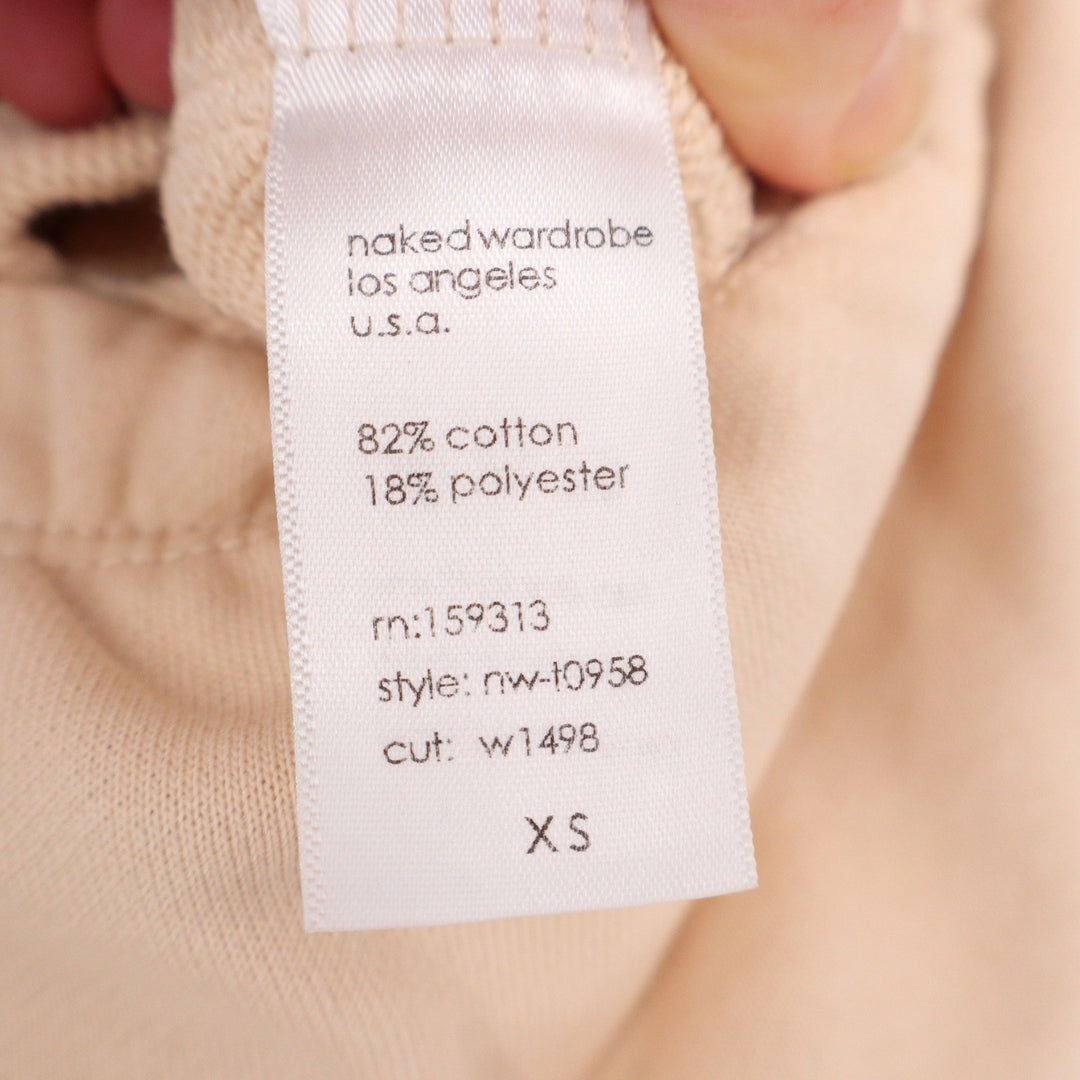 Naked Wardrobe Tan Beige High Waisted Straight Leg Sweatpants XS