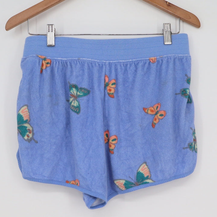 SO Goods For Life Blue Butterfly Print Boyfriend Shorts Womens Large Loungewear