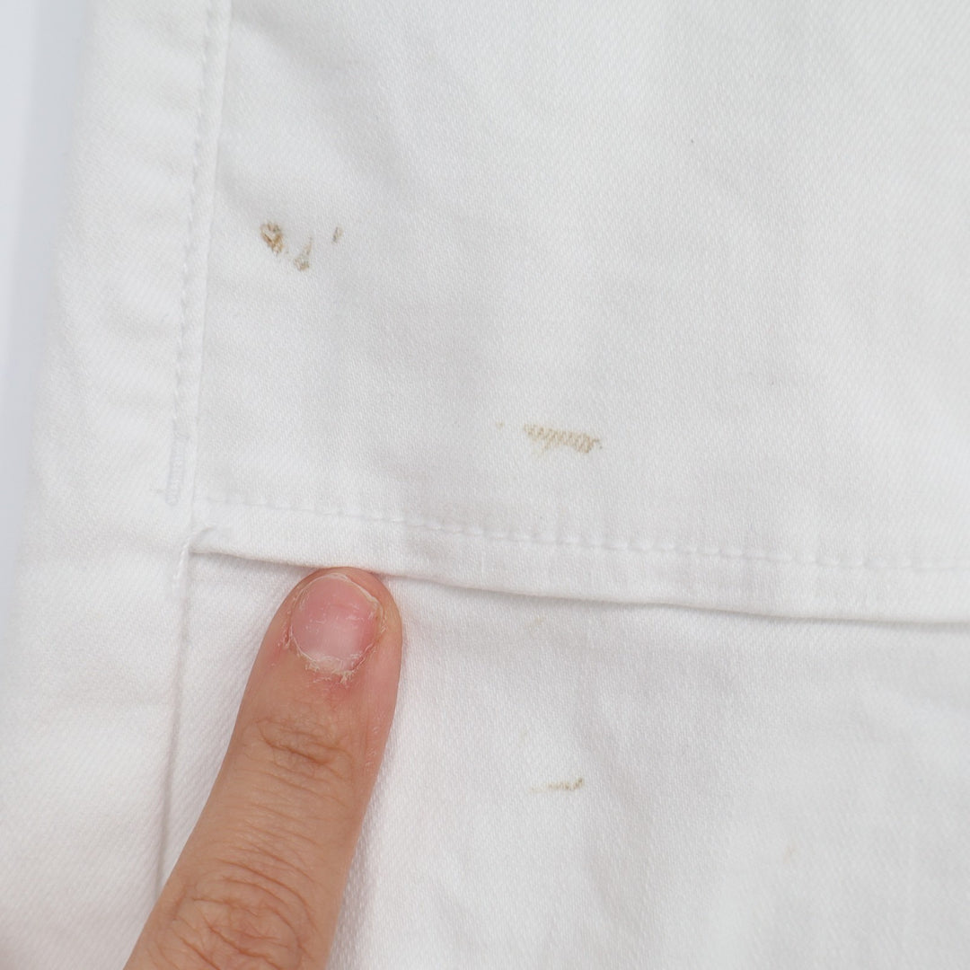 Kensie Jeans Womens 4/27 Tall White Denim Cotton Stretch Raw Hem Straight Leg