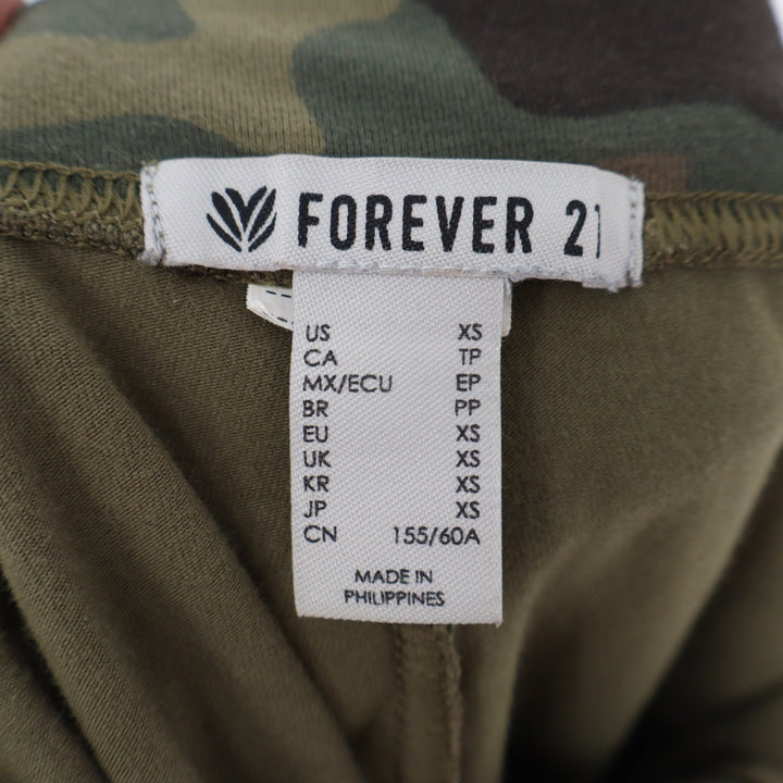 Forever 21 Women's Camouflage High Rise Activewear Leggings Green XS