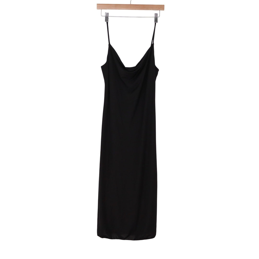 Sincerely Jules Black Cowl Neck Midi Slip Dress Large