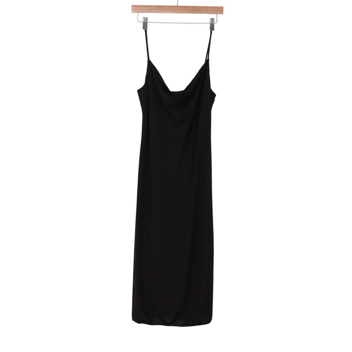 Sincerely Jules Black Cowl Neck Midi Slip Dress Large