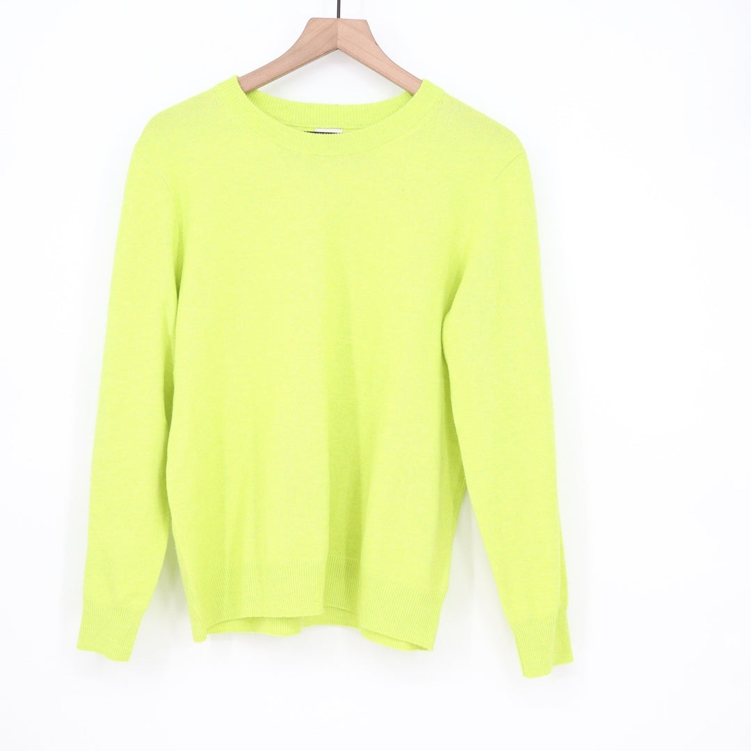 A New Day Womens Neon Lime Green Crewneck Sweater Recycled Polyester Size M