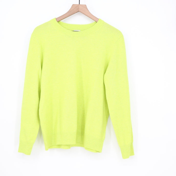 A New Day Womens Neon Lime Green Crewneck Sweater Recycled Polyester Size M