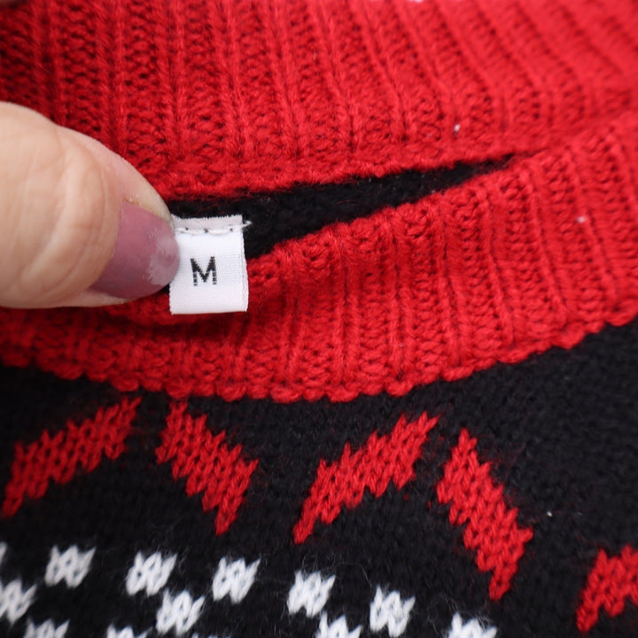 Dabbing Santa Reindeer Ugly Christmas Sweater Black Red White Mens Medium