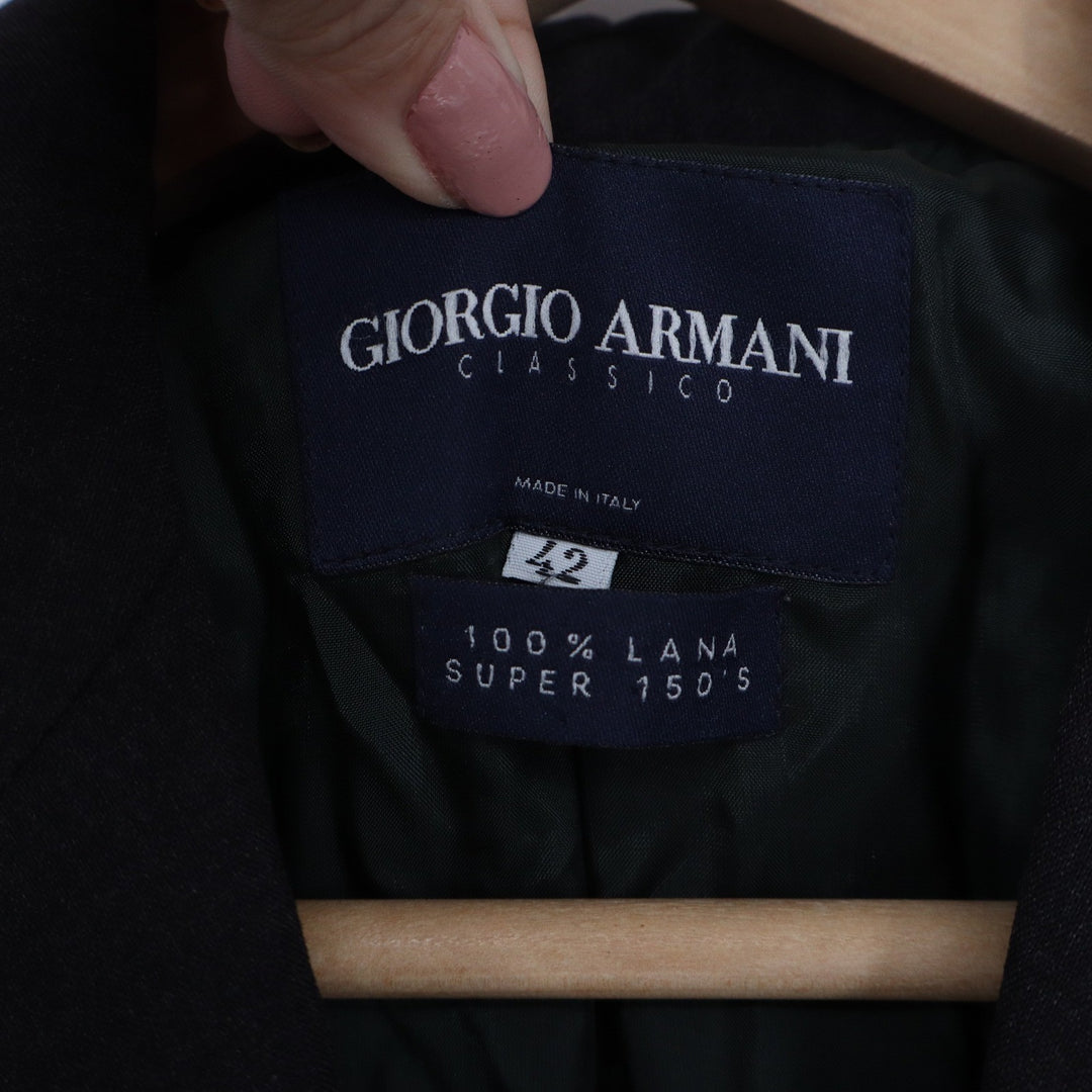 Giorgio Armani Classico Black Super 150s Pure Wool 3-Button Blazer Italy Size 42