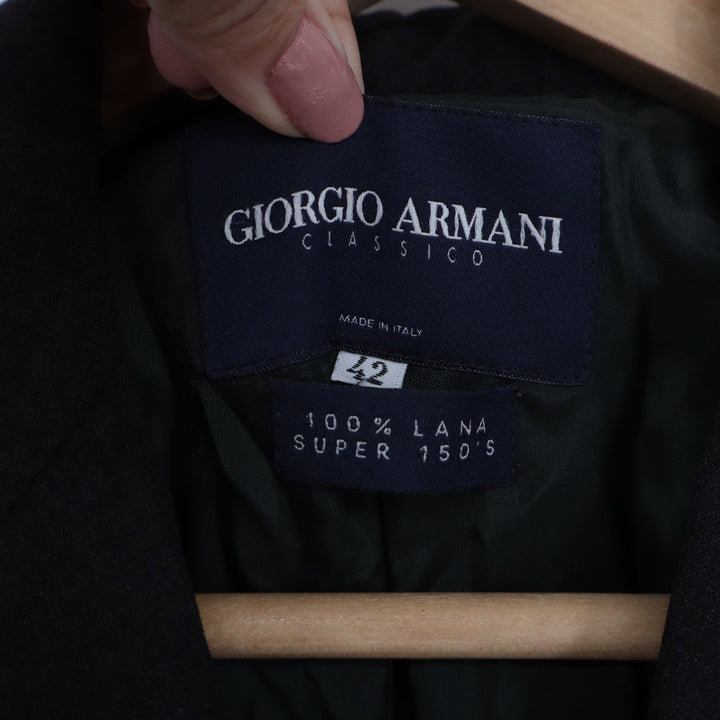 Giorgio Armani Classico Black Super 150s Pure Wool 3-Button Blazer Italy Size 42