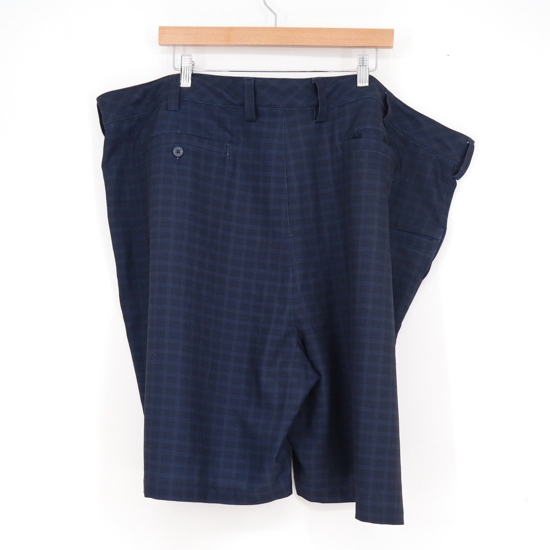 Reebok Golf Mens Navy Blue Plaid Performance Shorts Size 52 Stretch LEDB0870